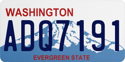 WA license plate ADQ7191