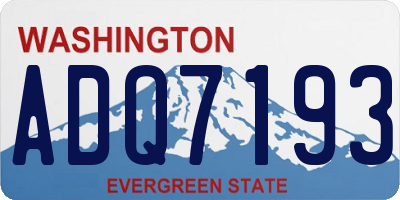 WA license plate ADQ7193
