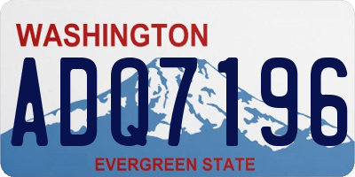 WA license plate ADQ7196