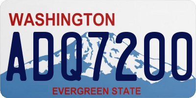 WA license plate ADQ7200