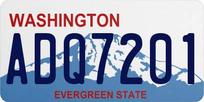 WA license plate ADQ7201