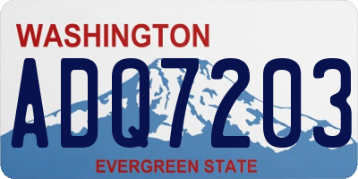WA license plate ADQ7203