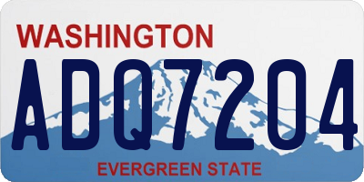 WA license plate ADQ7204