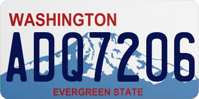 WA license plate ADQ7206