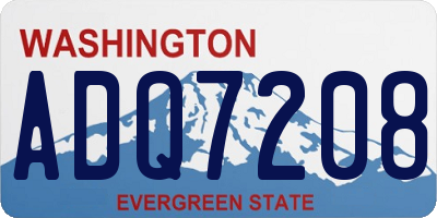 WA license plate ADQ7208