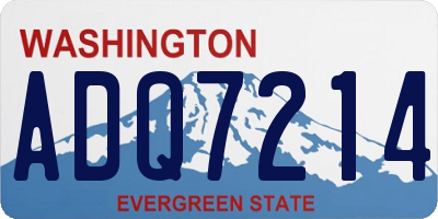 WA license plate ADQ7214