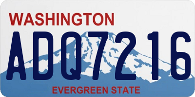 WA license plate ADQ7216