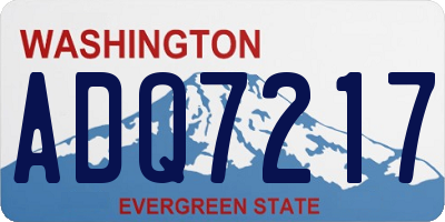 WA license plate ADQ7217