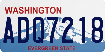 WA license plate ADQ7218
