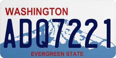WA license plate ADQ7221