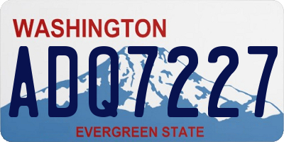 WA license plate ADQ7227