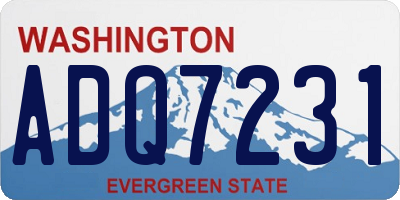 WA license plate ADQ7231
