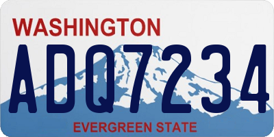 WA license plate ADQ7234