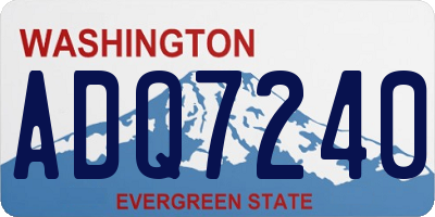 WA license plate ADQ7240