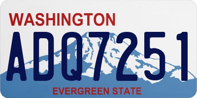 WA license plate ADQ7251