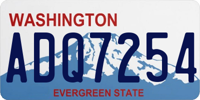 WA license plate ADQ7254