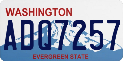 WA license plate ADQ7257