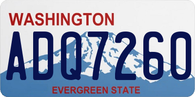 WA license plate ADQ7260