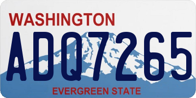 WA license plate ADQ7265