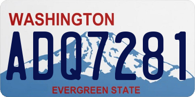 WA license plate ADQ7281