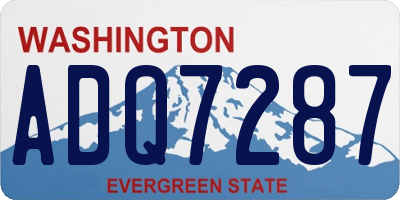 WA license plate ADQ7287