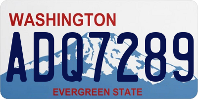 WA license plate ADQ7289