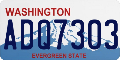 WA license plate ADQ7303
