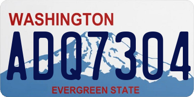 WA license plate ADQ7304
