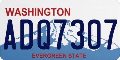 WA license plate ADQ7307