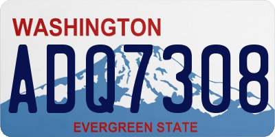 WA license plate ADQ7308