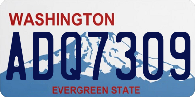 WA license plate ADQ7309