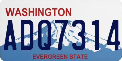 WA license plate ADQ7314