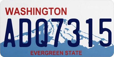WA license plate ADQ7315