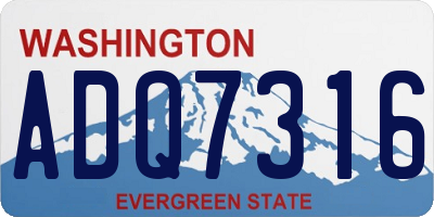 WA license plate ADQ7316