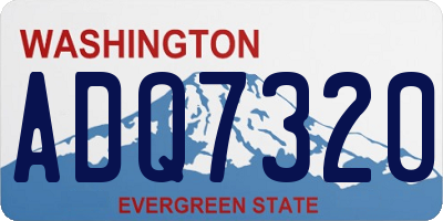 WA license plate ADQ7320
