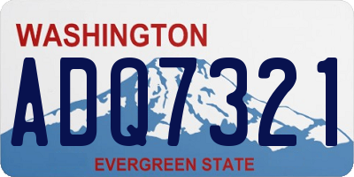 WA license plate ADQ7321