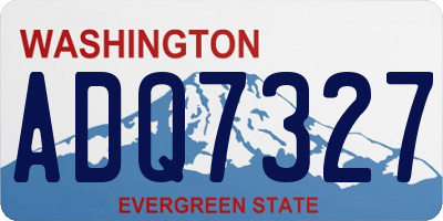 WA license plate ADQ7327