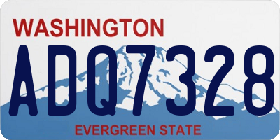 WA license plate ADQ7328
