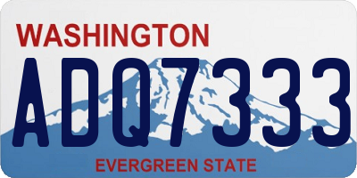 WA license plate ADQ7333