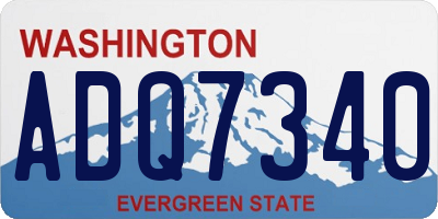 WA license plate ADQ7340