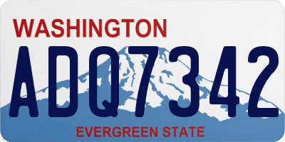 WA license plate ADQ7342