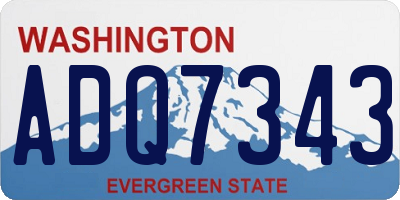WA license plate ADQ7343