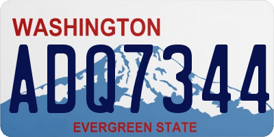 WA license plate ADQ7344