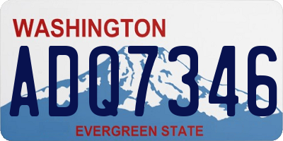 WA license plate ADQ7346