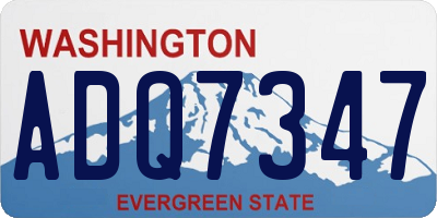 WA license plate ADQ7347