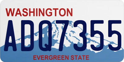 WA license plate ADQ7355
