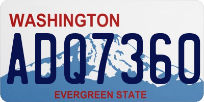 WA license plate ADQ7360