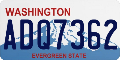 WA license plate ADQ7362