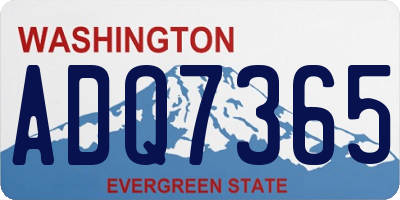 WA license plate ADQ7365