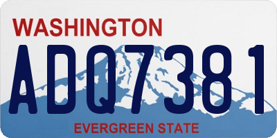 WA license plate ADQ7381